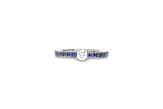 0.30 TCW Round Center - Blue Sapphire