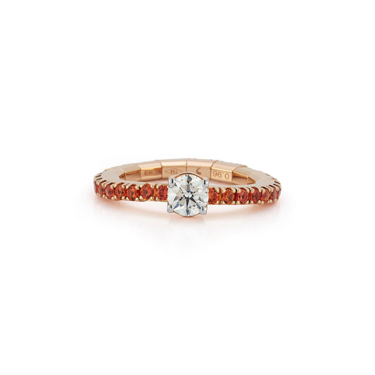 0.50 TCW Round Center - Orange Sapphire