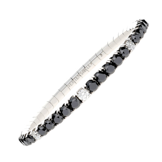 10.5 CT Black & White Diamond Stretch Bracelet