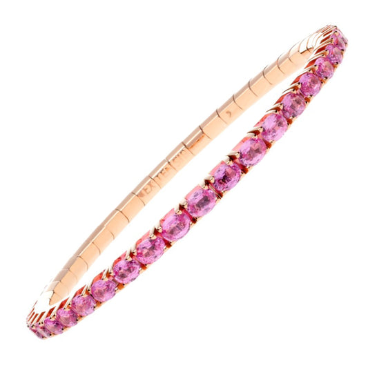 Oval Cut Pink Sapphire Stretch Bracelet