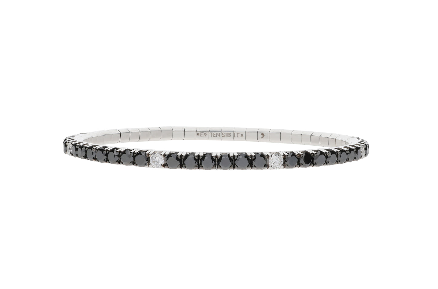 Men's 6.75 CT Black & White Diamond Stretch Bracelet
