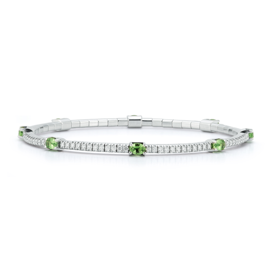 Dia Oval Tsvaorite Stretch Bracelet