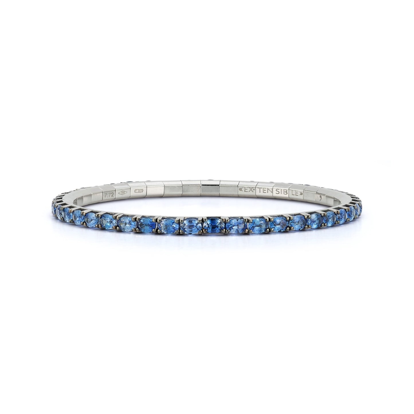 Oval Cut Blue Sapphire Stretch Bracelet