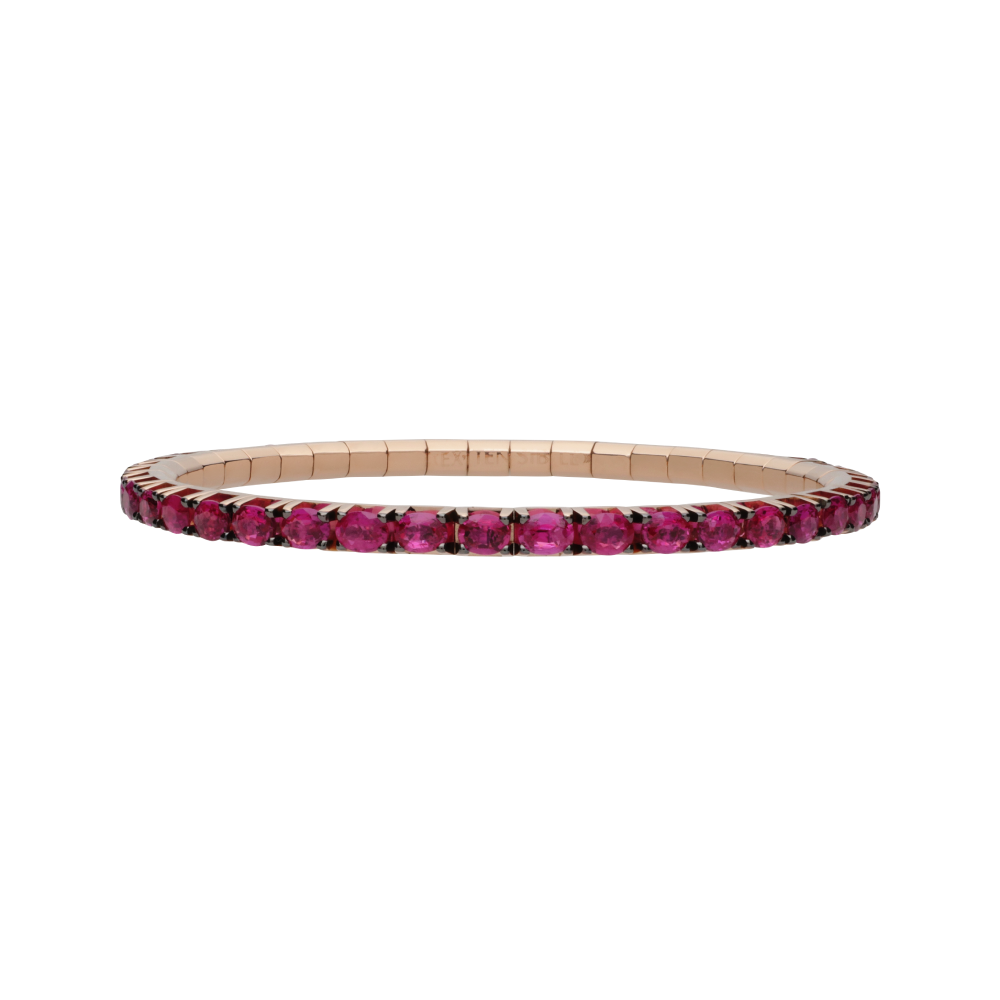 Oval Cut Ruby Stretch Bracelet