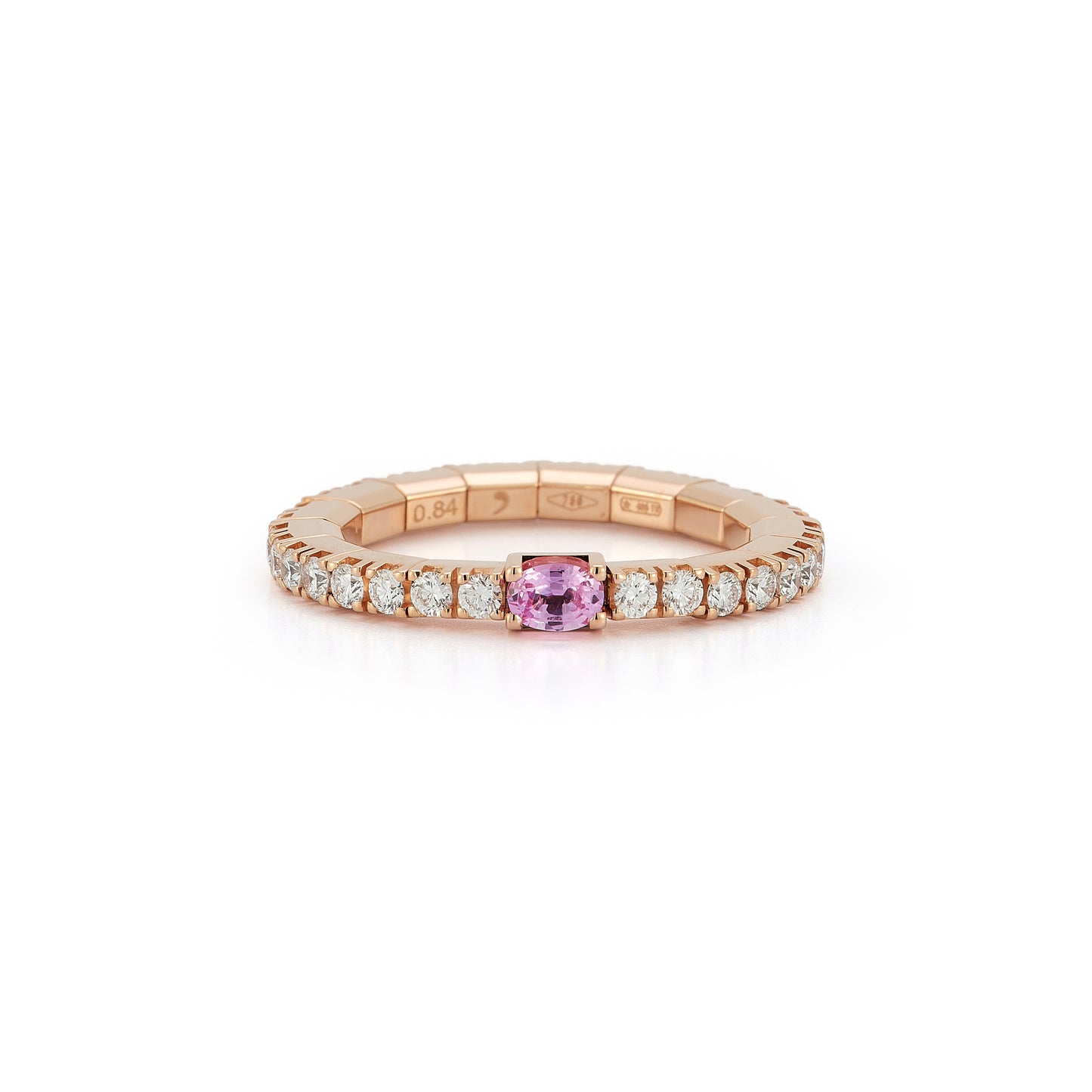 0.17 TCW Center Stone Rings - Oval Pink Sapphire