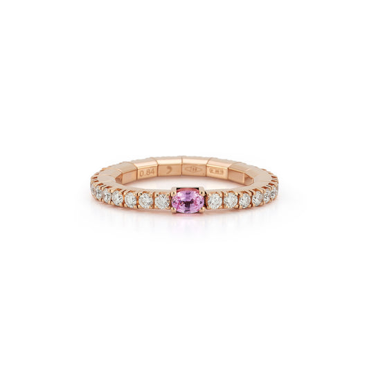 0.17 TCW Center Stone Rings - Oval Pink Sapphire