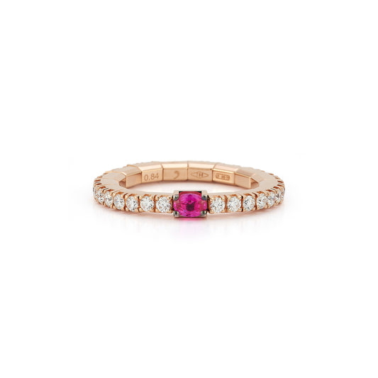 0.19 TCW Center Stone Rings - Oval Ruby
