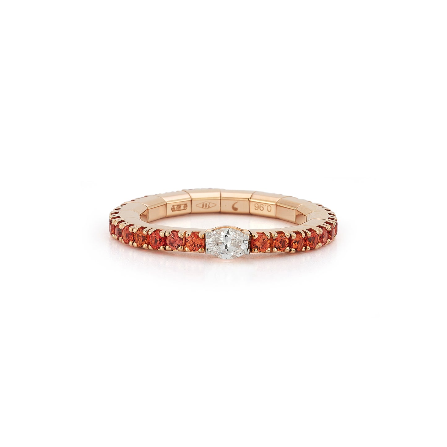 0.20 TCW Center Stone Rings - Orange Sapphire