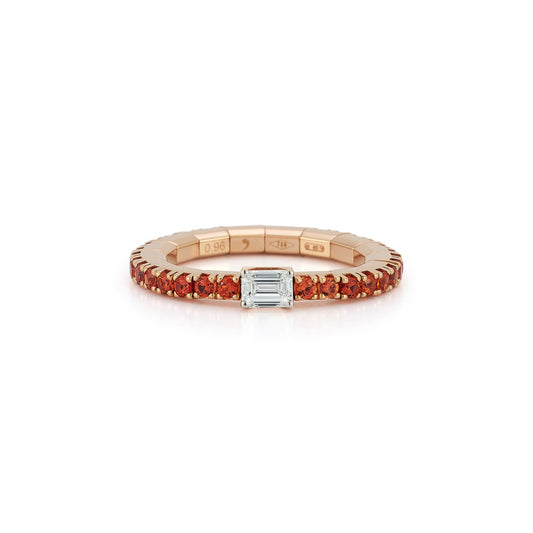 0.30 TCW Center Stone Rings - Orange Sapphire