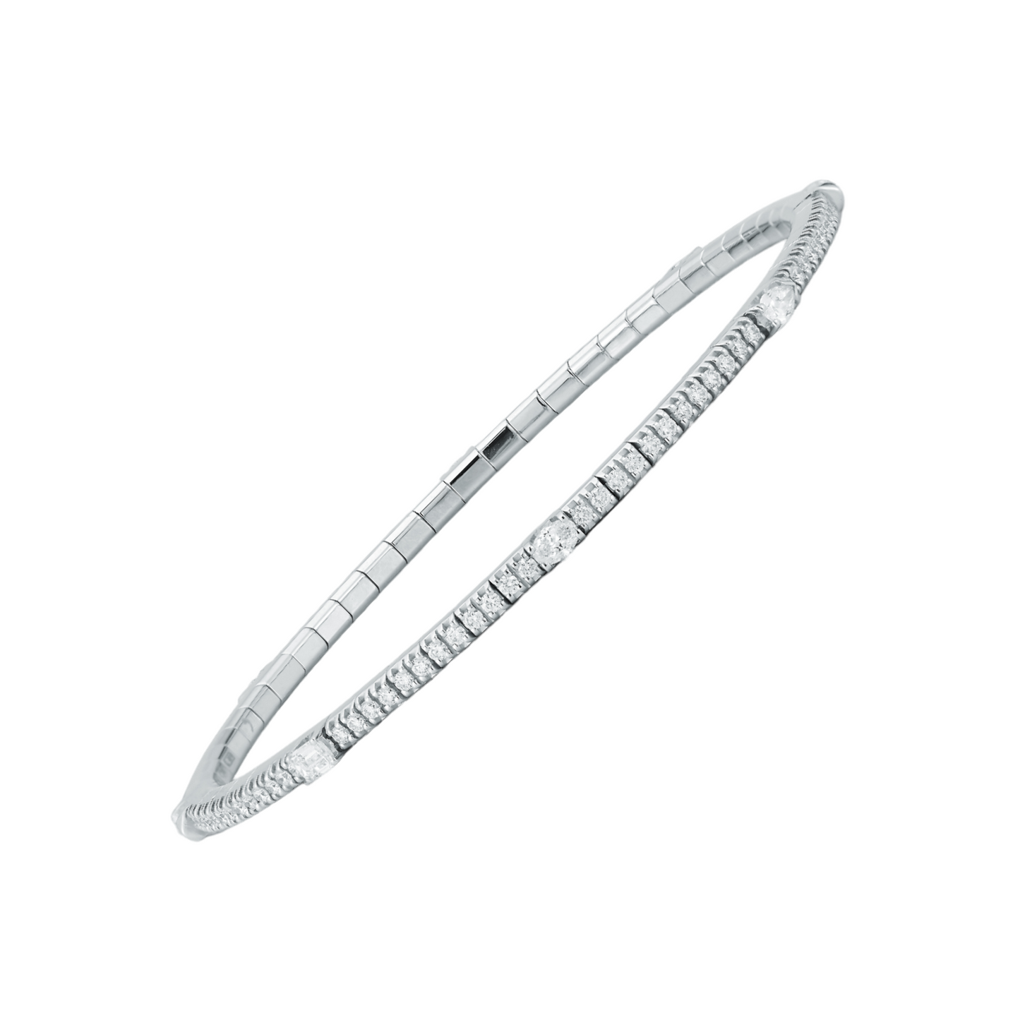 Round Dia Mixed Fancy Shape Dia Stretch Bracelet - 1.67 Carat Sizes