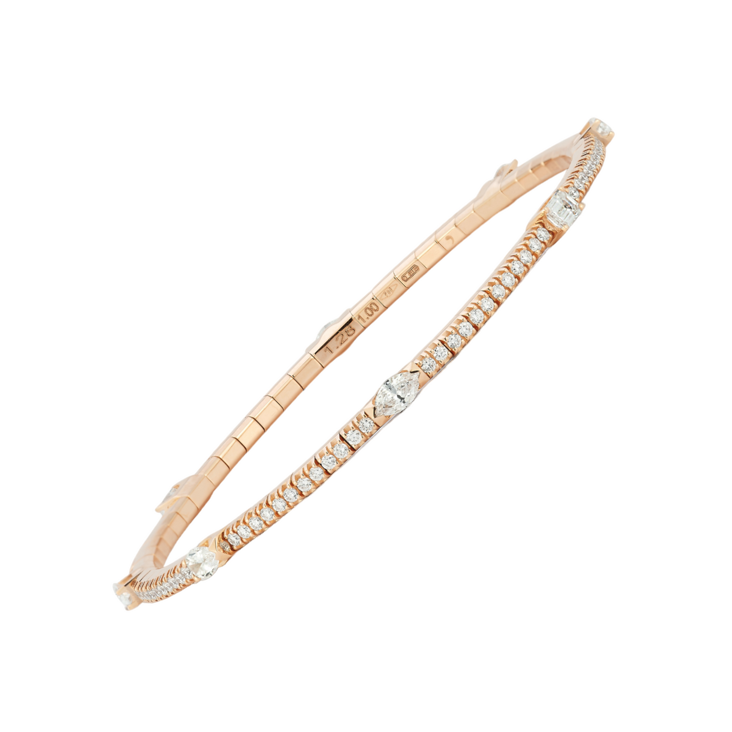 Round Dia Mixed Fancy Shape Dia Stretch Bracelet - 2.28 Carat Sizes