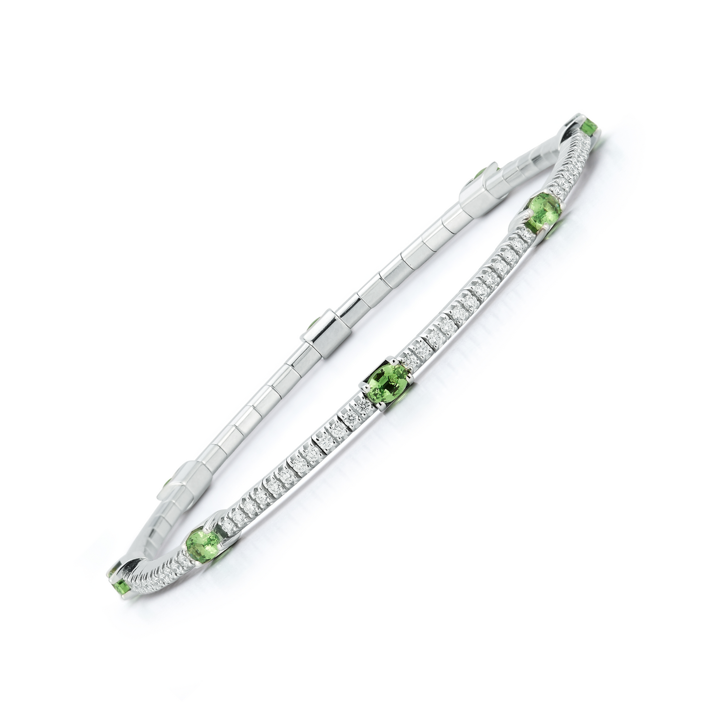 Dia Oval Tsvaorite Stretch Bracelet