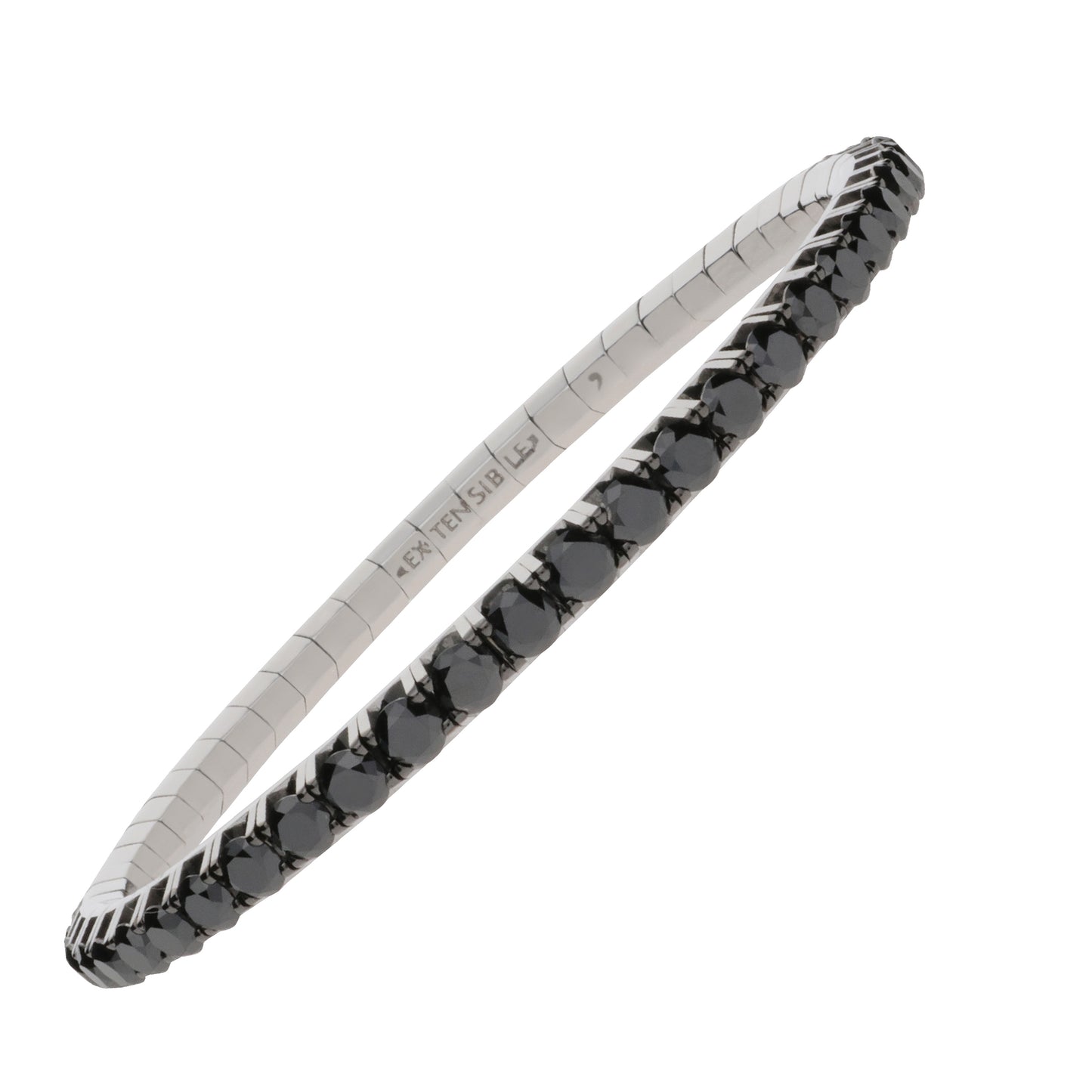 10 CT Black Round Diamond Stretch Bracelet