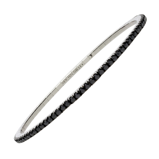 2.6 CT Black Round Diamond Stretch Bracelet