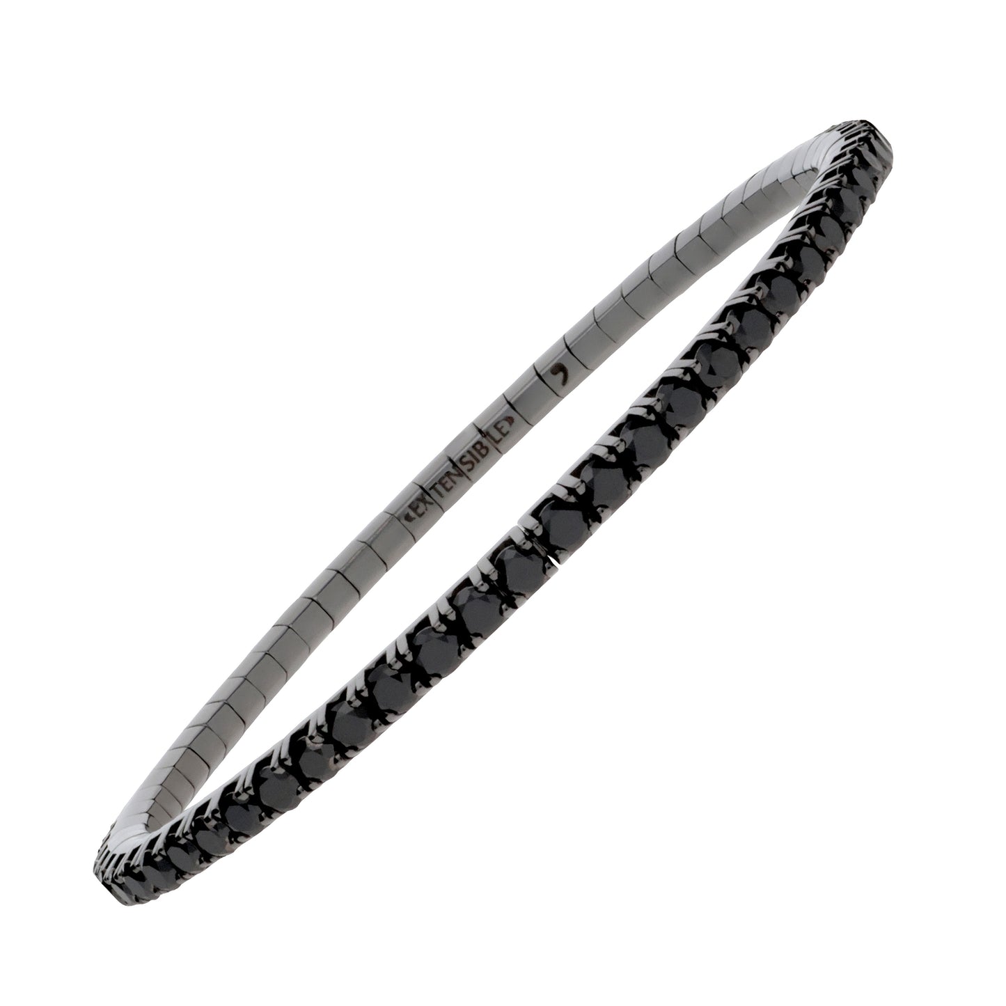 5 CT Black Diamond Rodium Stretch Bracelet