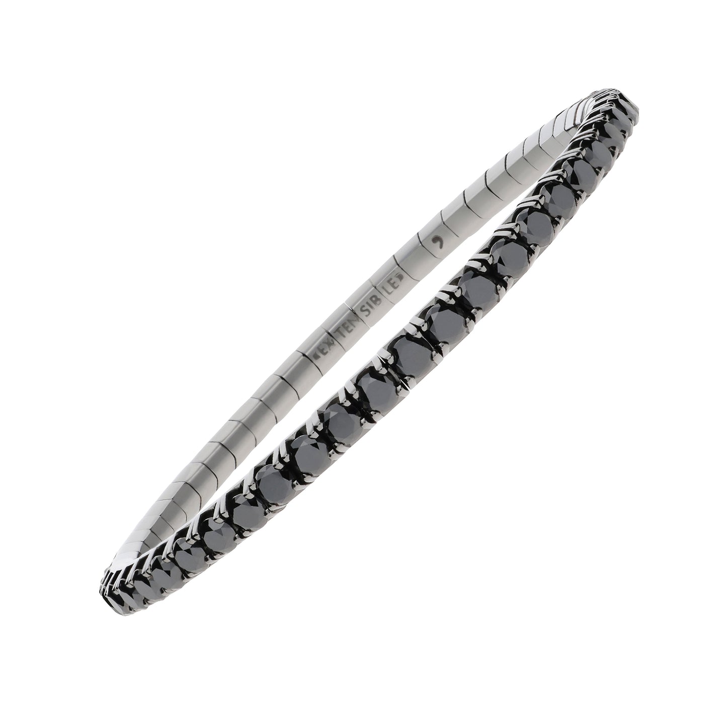 6.3 CT Black Diamond Rodium Stretch Bracelet