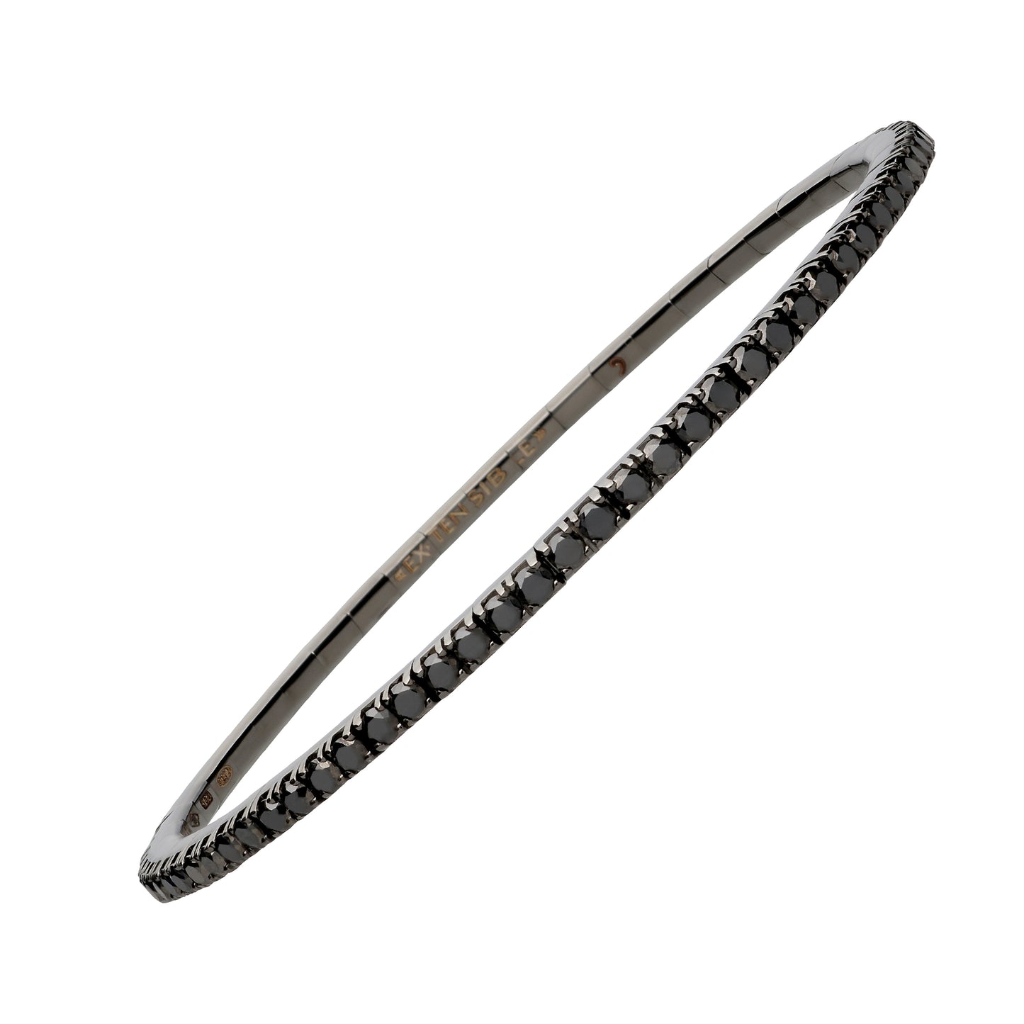 2.6 CT Black Diamond Rodium Stretch Bracelet