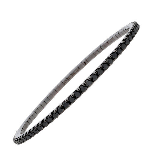 9 CT Black Diamond Rhodium Stretch Bracelet